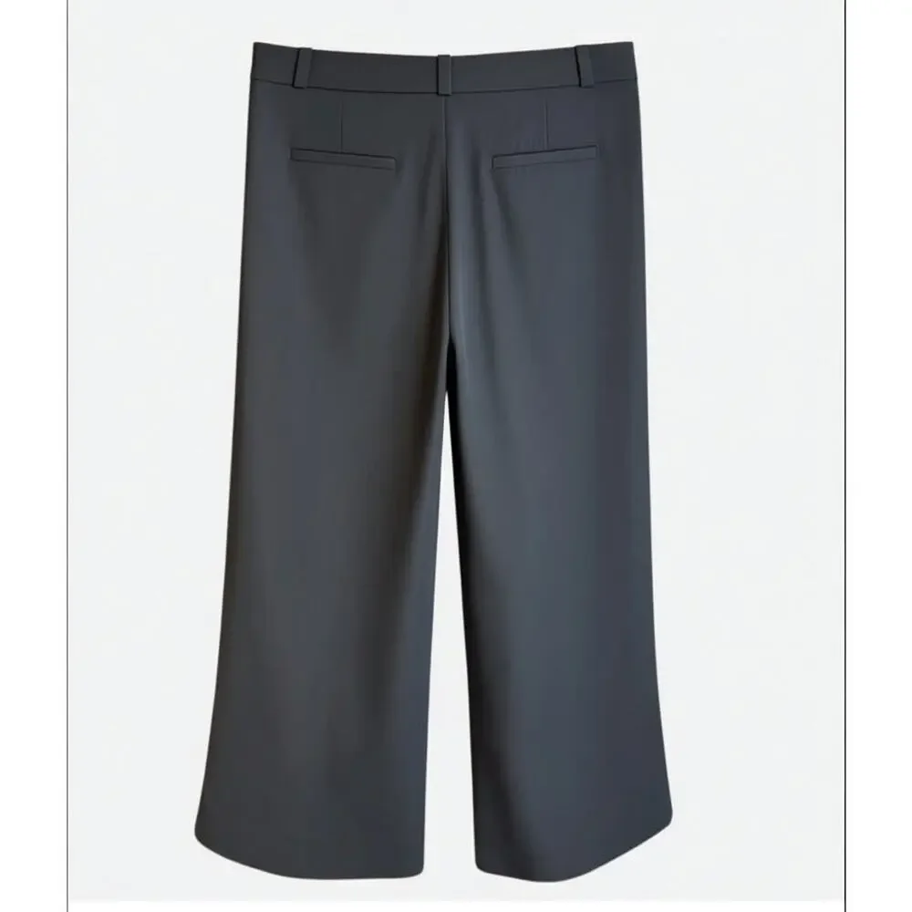 Banana Republic Heritage Collection Pants Gray Wide Leg Cropped Trouser Size 6